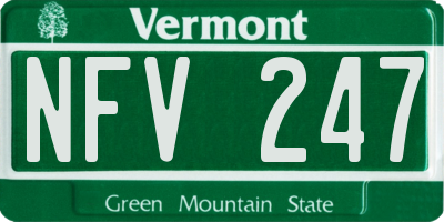 VT license plate NFV247