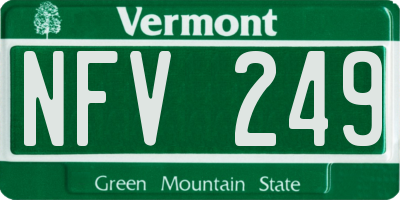 VT license plate NFV249