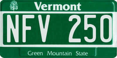 VT license plate NFV250