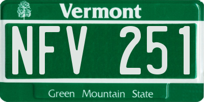 VT license plate NFV251