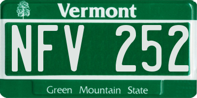 VT license plate NFV252