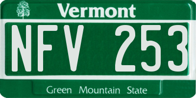 VT license plate NFV253