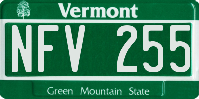 VT license plate NFV255