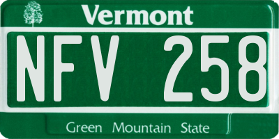 VT license plate NFV258