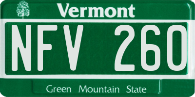 VT license plate NFV260