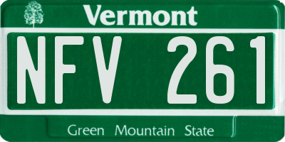 VT license plate NFV261