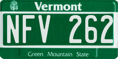 VT license plate NFV262