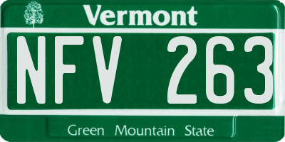 VT license plate NFV263