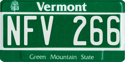 VT license plate NFV266