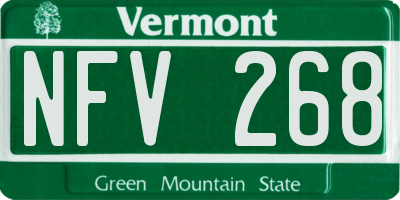 VT license plate NFV268