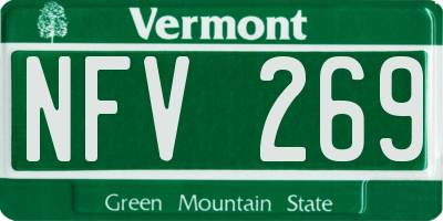 VT license plate NFV269