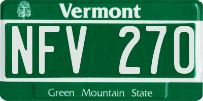 VT license plate NFV270