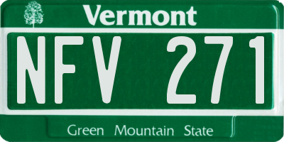 VT license plate NFV271
