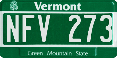 VT license plate NFV273