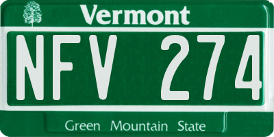 VT license plate NFV274