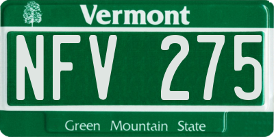 VT license plate NFV275