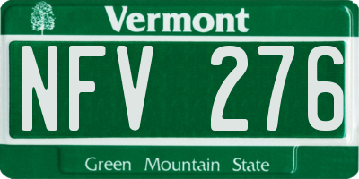 VT license plate NFV276