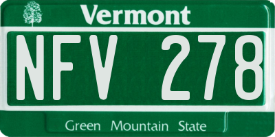 VT license plate NFV278