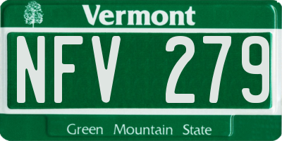 VT license plate NFV279