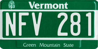 VT license plate NFV281