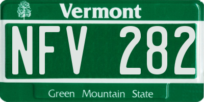 VT license plate NFV282