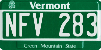 VT license plate NFV283