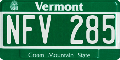VT license plate NFV285