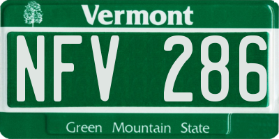 VT license plate NFV286