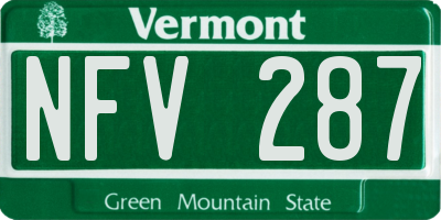 VT license plate NFV287