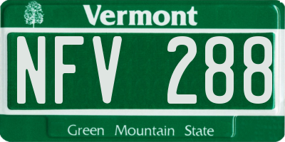 VT license plate NFV288