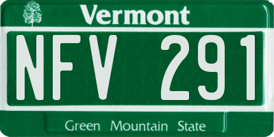 VT license plate NFV291
