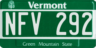 VT license plate NFV292