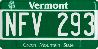 VT license plate NFV293