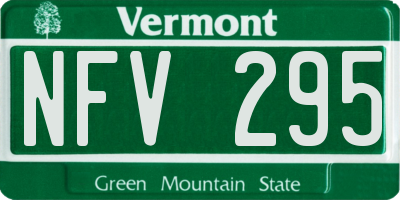VT license plate NFV295
