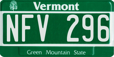 VT license plate NFV296