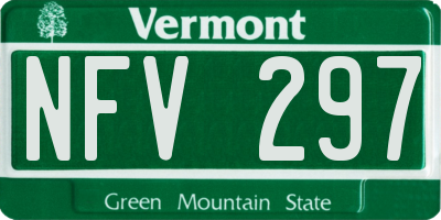 VT license plate NFV297