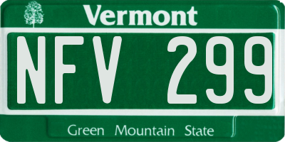 VT license plate NFV299