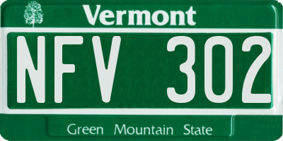 VT license plate NFV302