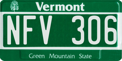 VT license plate NFV306