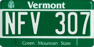 VT license plate NFV307