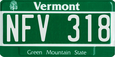VT license plate NFV318