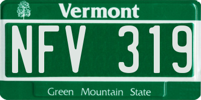 VT license plate NFV319