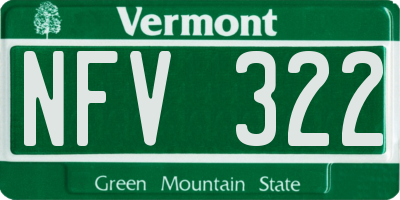 VT license plate NFV322