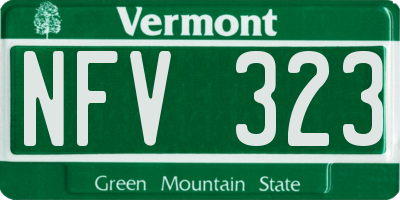 VT license plate NFV323