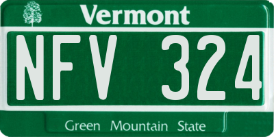 VT license plate NFV324