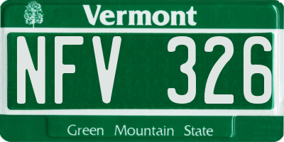 VT license plate NFV326
