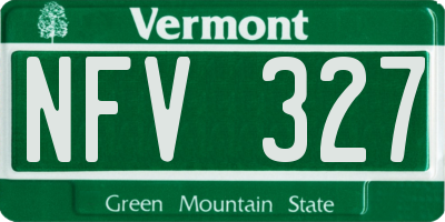 VT license plate NFV327