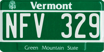 VT license plate NFV329