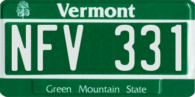 VT license plate NFV331