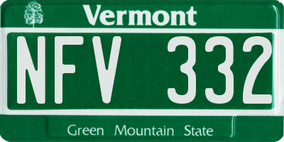 VT license plate NFV332